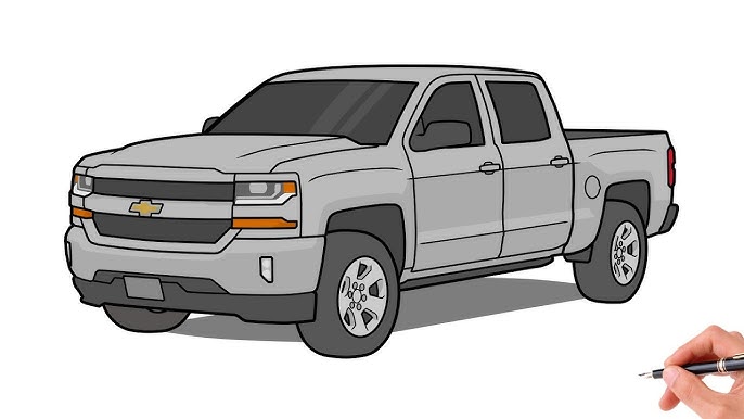 How to draw chevrolet silverado step by step for beginners