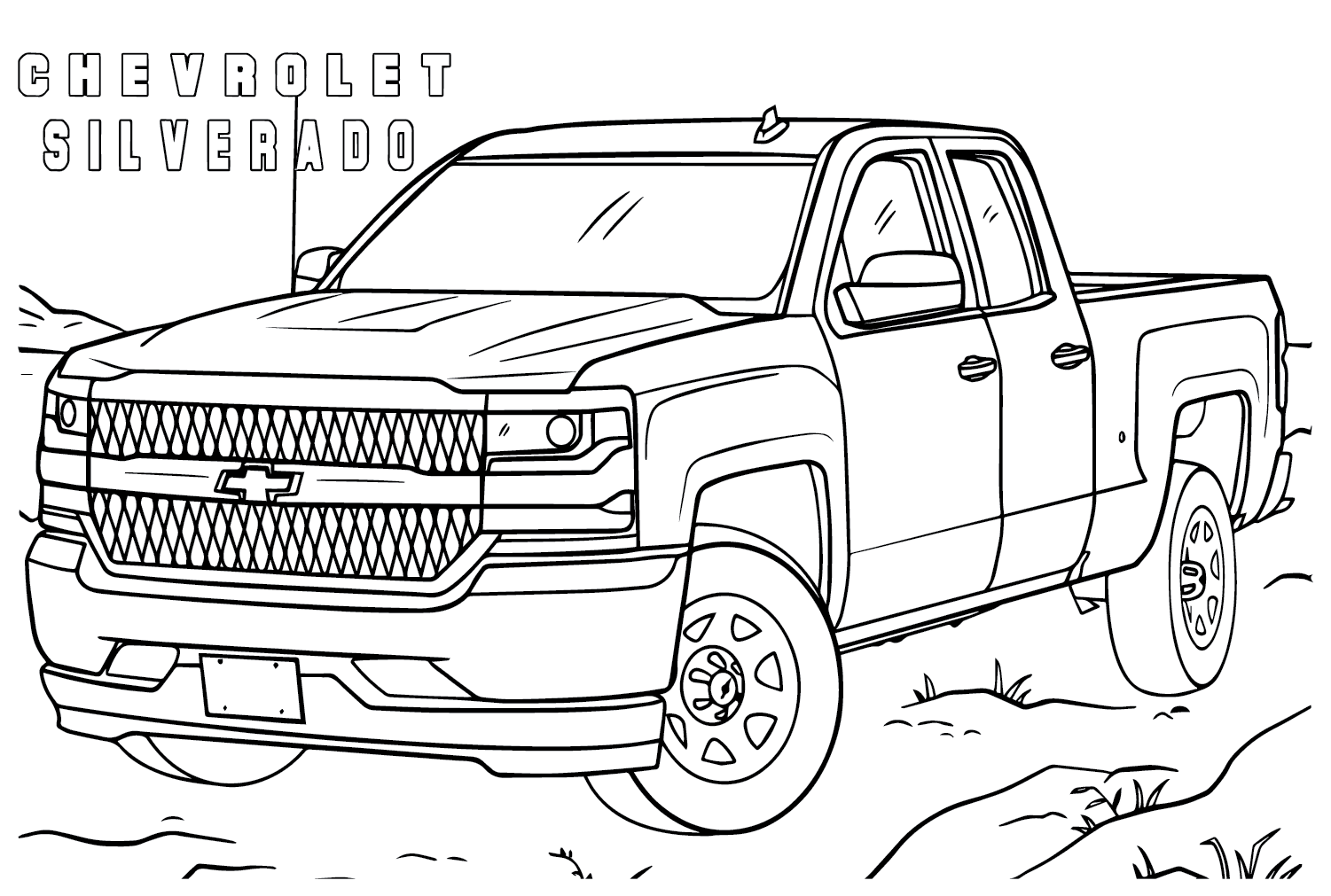 Chevrolet silverado coloring page to print