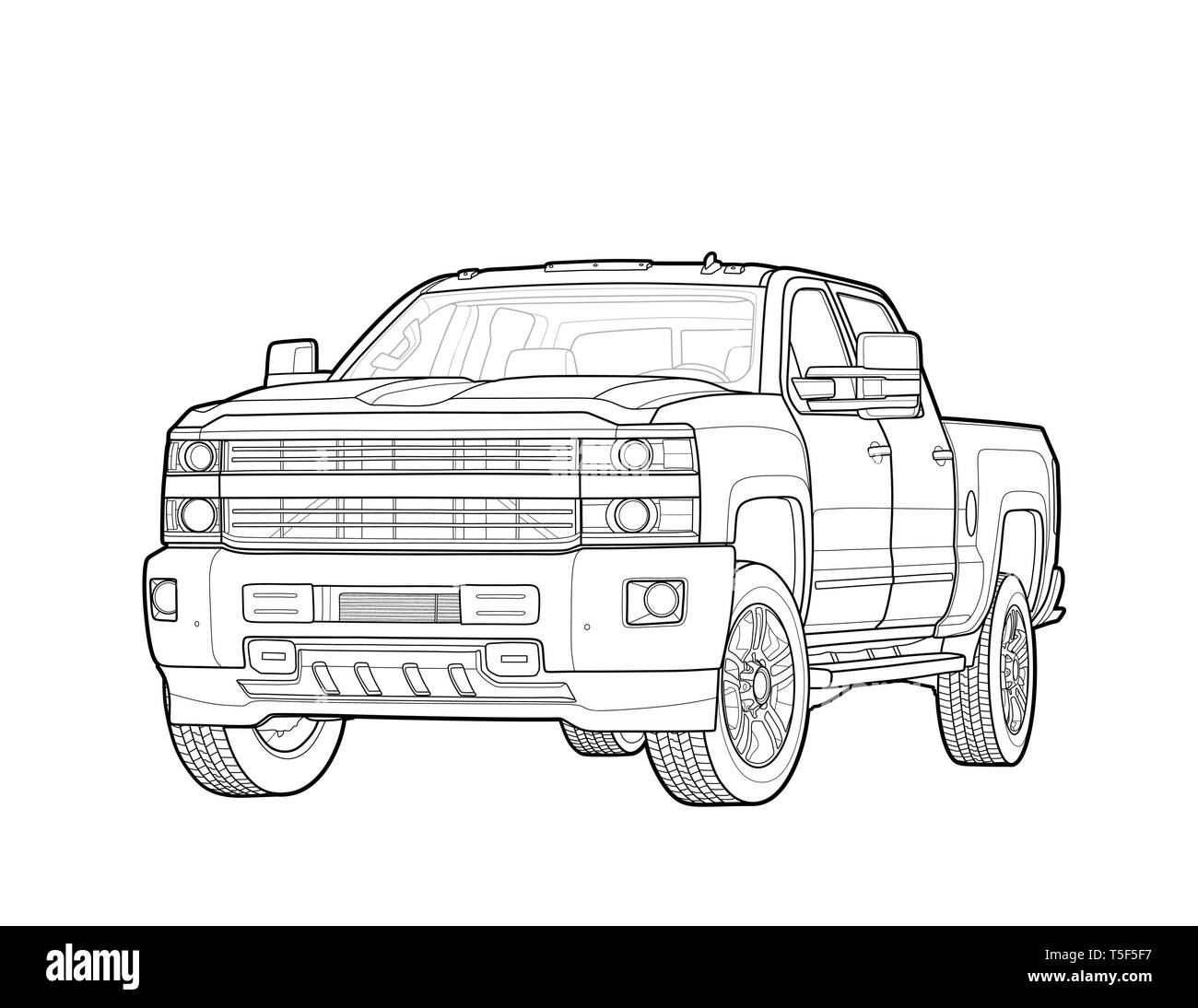 Pickup truck isolated hi