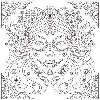 Pãgina imãgen de dibujos colorear dia muertos