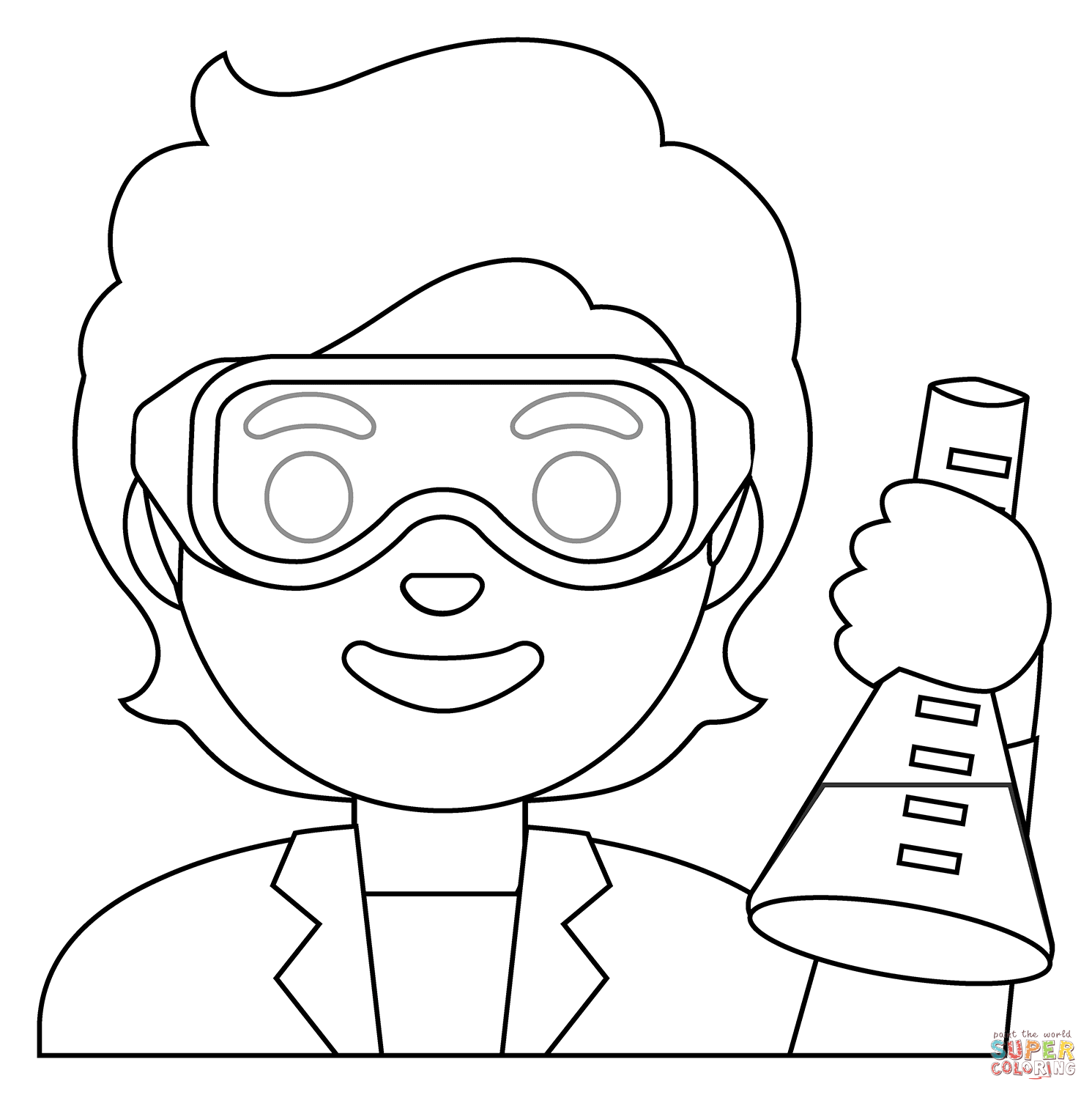 Scientist emoji coloring page free printable coloring pages