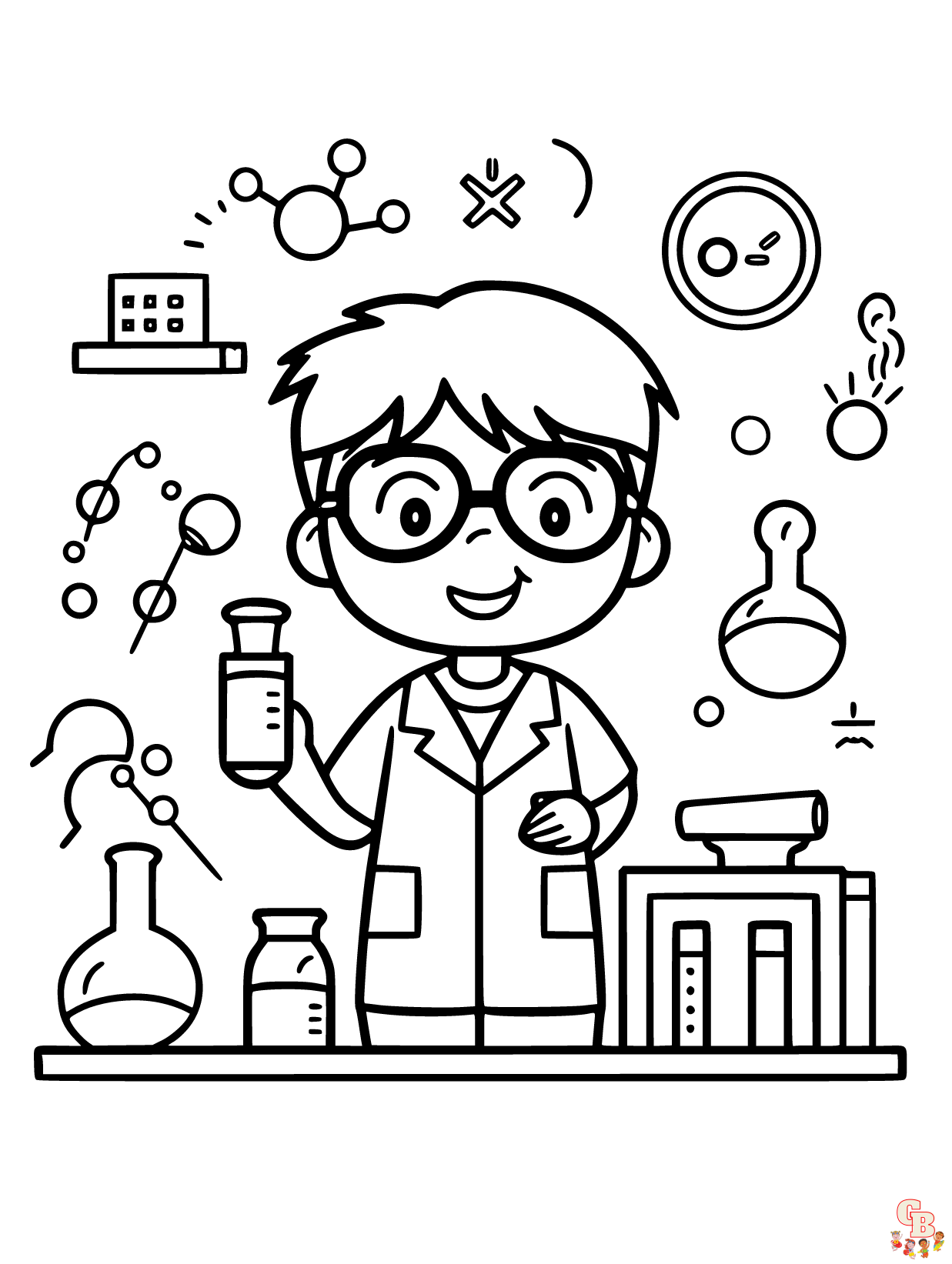 Pãginas para colorear de ciencia gratis para niãos