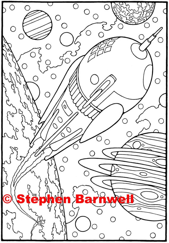 Dibujo para colorear de ciencia ficciãn buck rogers pãgina para colorear para adultos