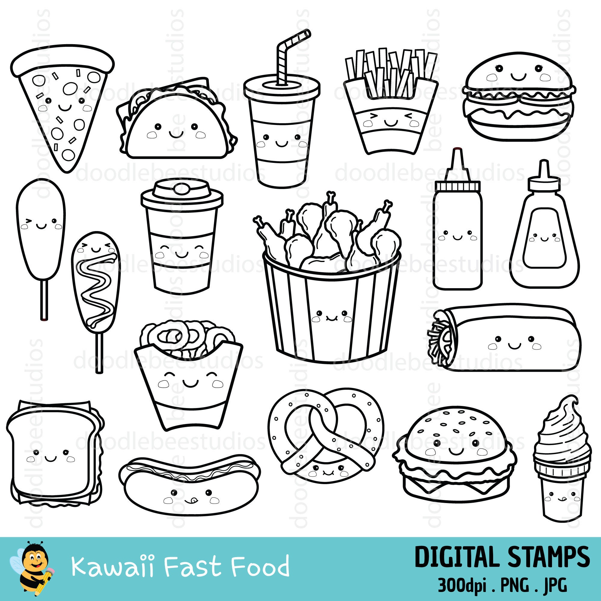 Kawaii fast food clipart kawaii fast food clipart cute fast food digital stamps cute fast food icons kawaii fast food coloring pages