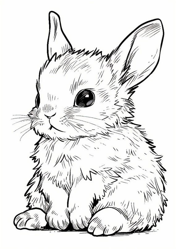 Dibujo para colorear para nião conejo bebã