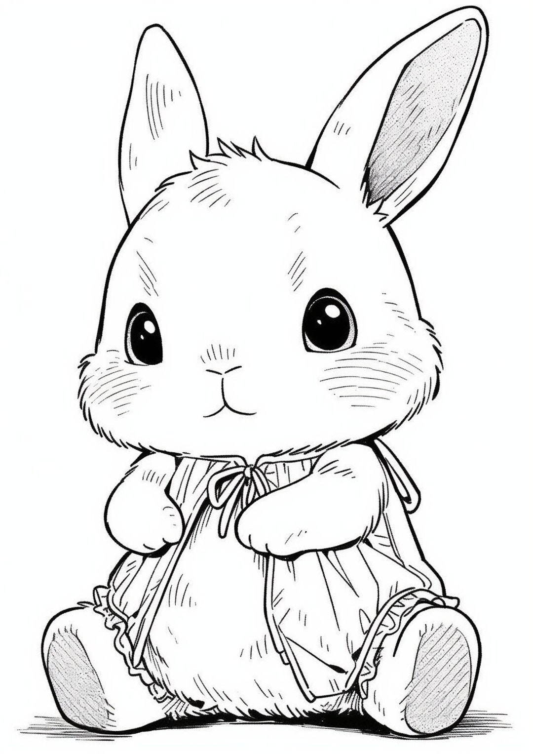 Dibujo para colorear para nião conejo bebã