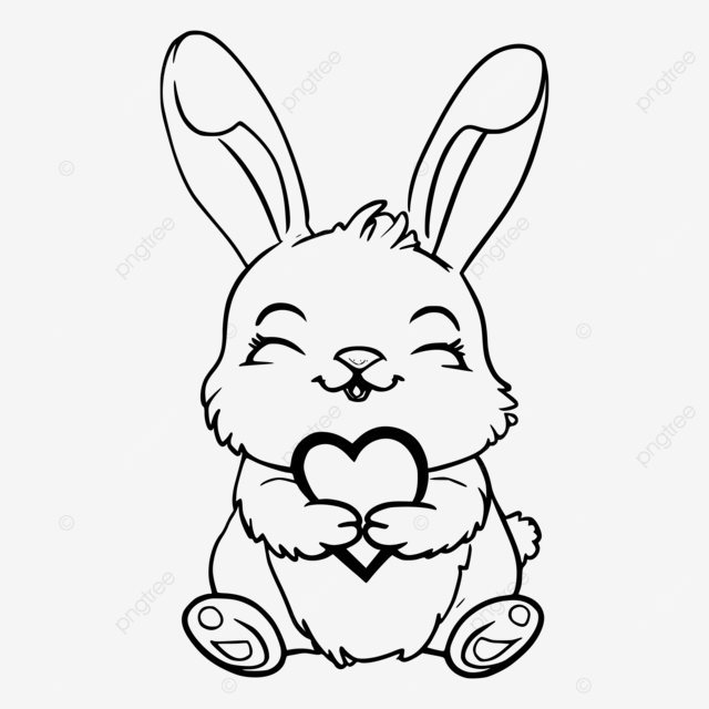 Dibujos para colorear de conejo y corazãn para niãos pequeãos vector png dibujos dibujos para colorear