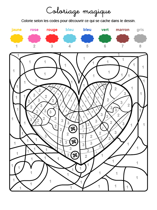 Coloriage magique en franãais una ballena dentro de un corazãn