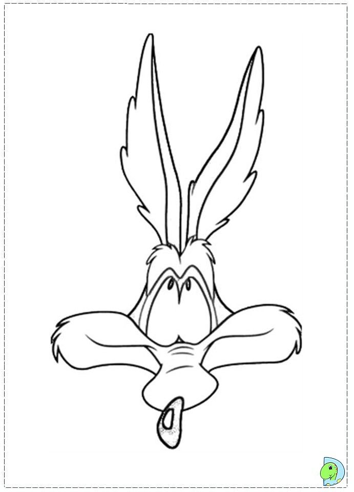 Wile e coyote coloring page cartoon drawings cartoon tattoos cool art drawings