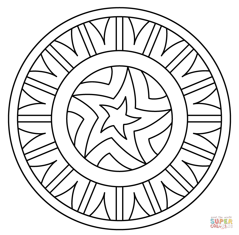 Dibujo de mandala con patrãn de estrella para colorear dibujos para colorear imprimir gratis