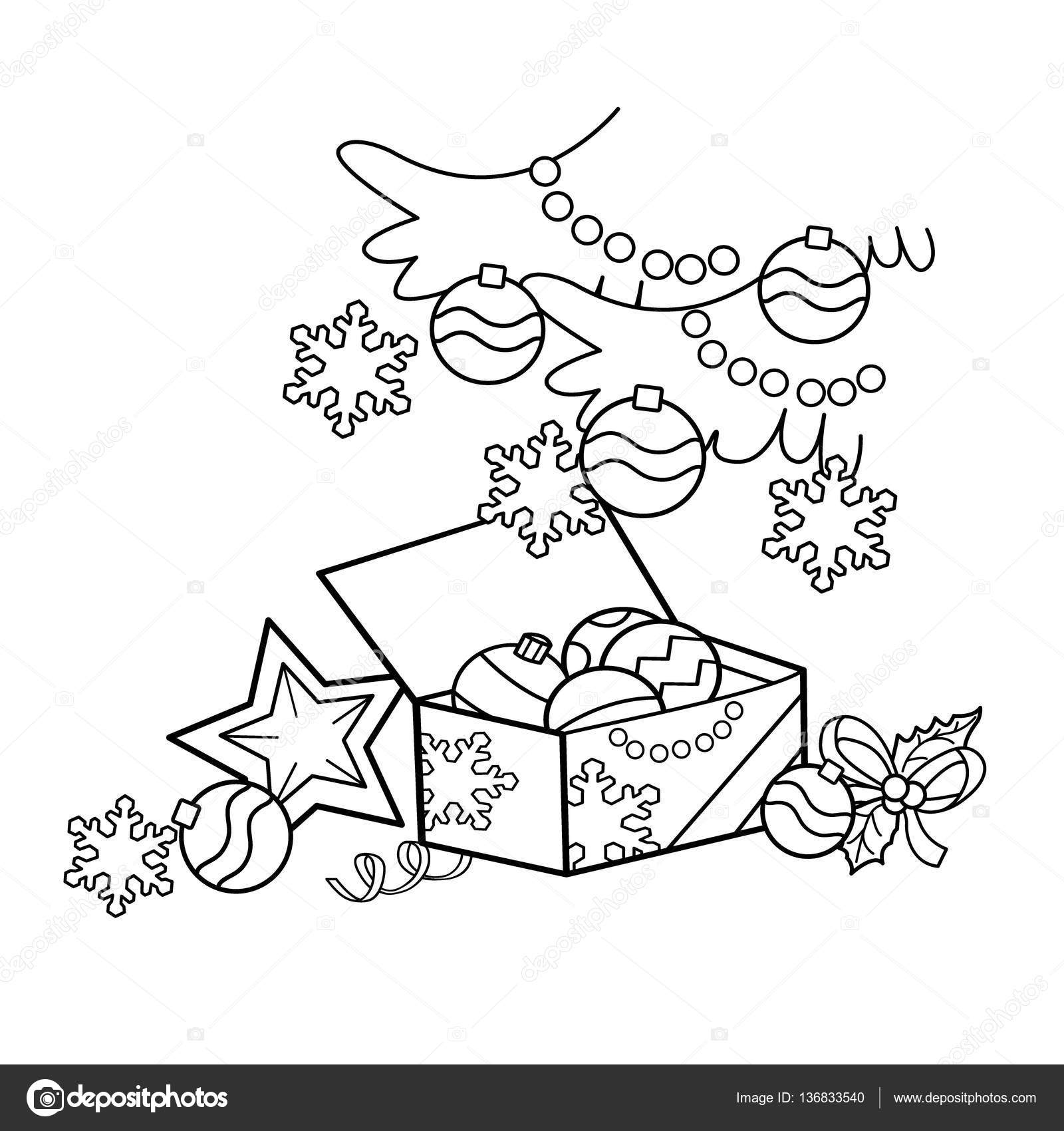 Pãgina para colorear esquema de la decoraciãn de navidad de dibujos animados navidad aão nuevo libro para colorear para niãos vector de stock por oleon