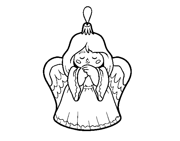 Christmas decoration little angel coloring page