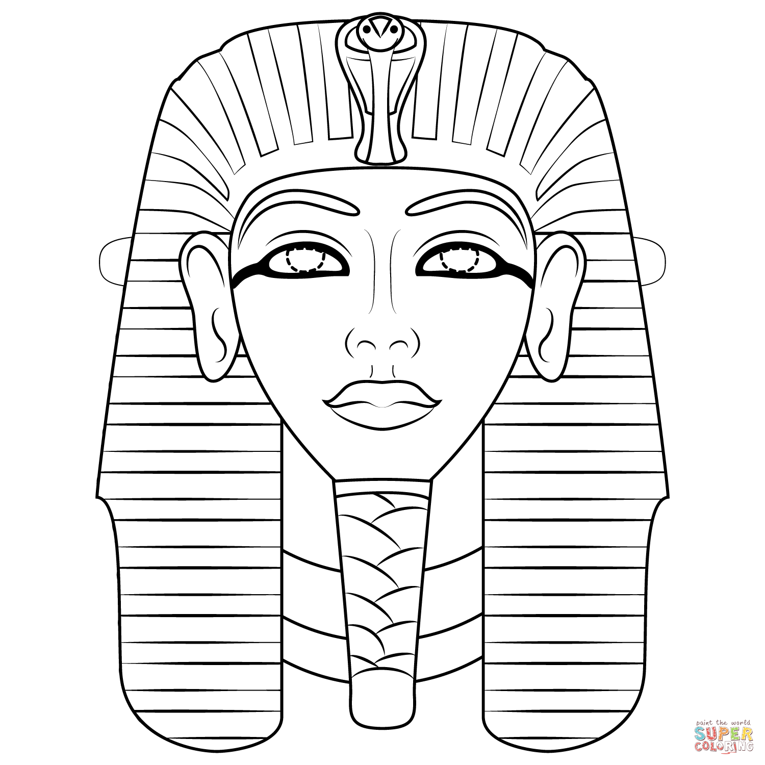 Egyptian mask coloring page free printable coloring pages