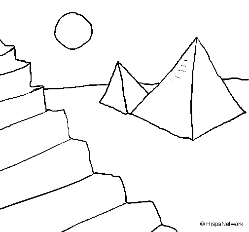 Dibujo de pirãmides para colorear