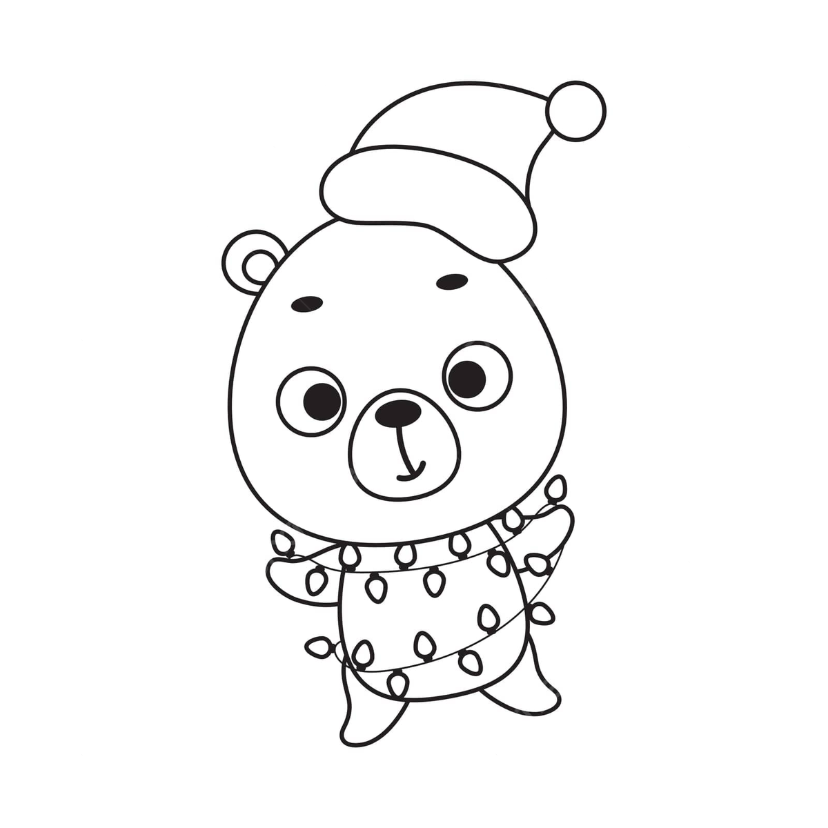 Cute christmas bear coloring page for kidseducational and fun vector christmas drawing cat drawing bear drawing png and vector with transparent background for free download
