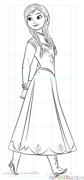 How to draw anna from frozen step by step drawing tutorials