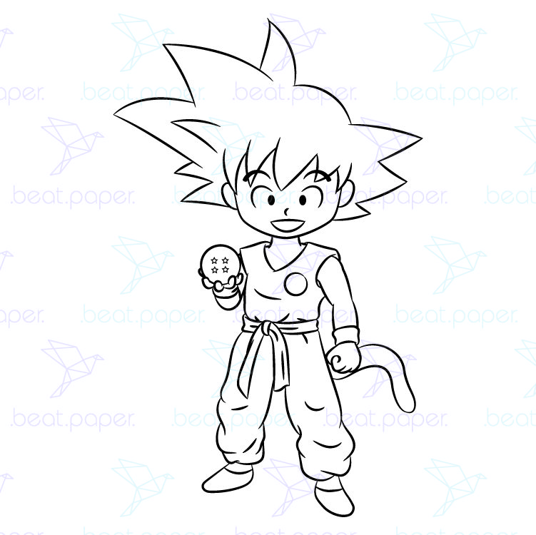 Sello digital de goku dragon ball para colorear dragon ball beatpaper