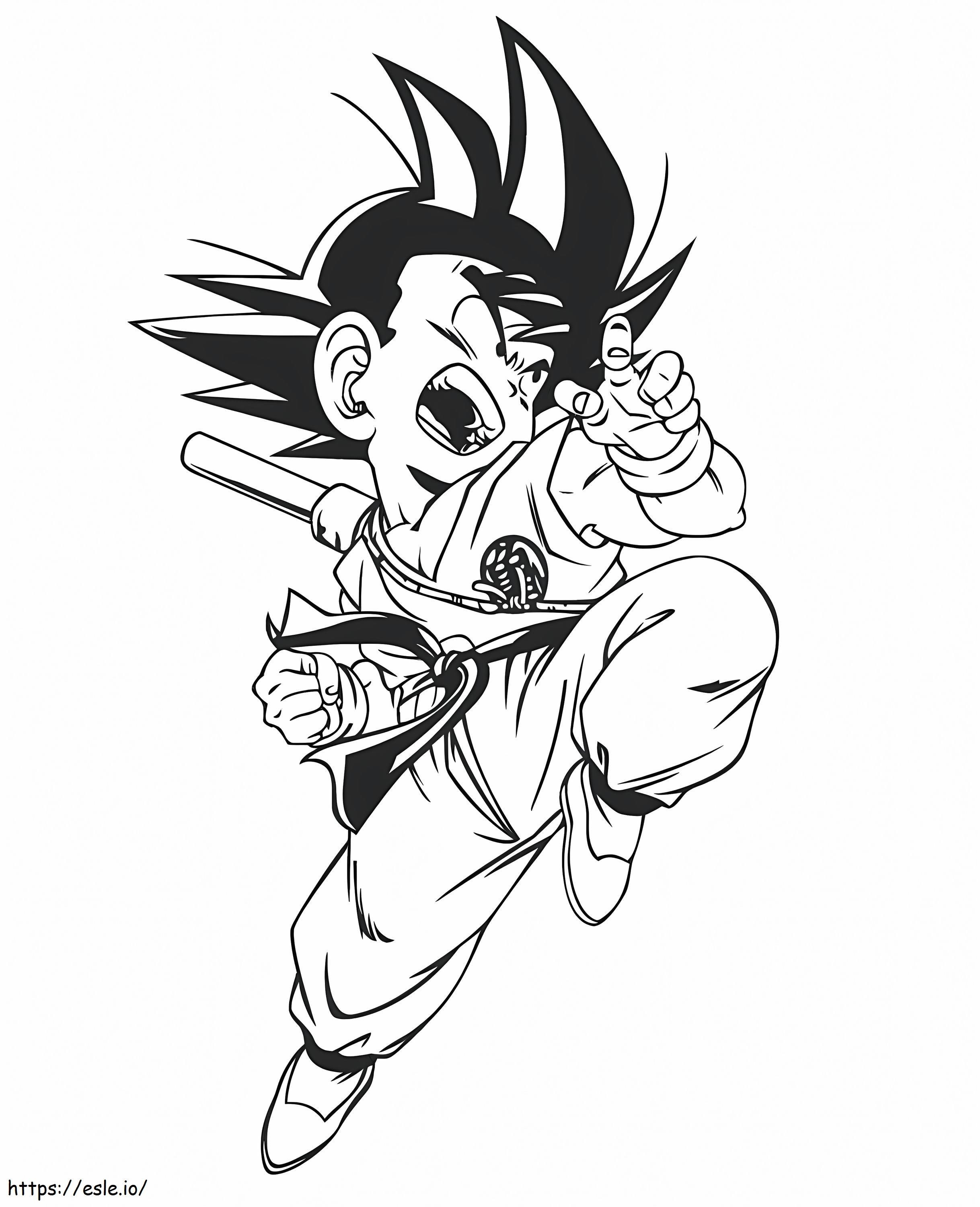 Nino gokus powerful attack coloring page