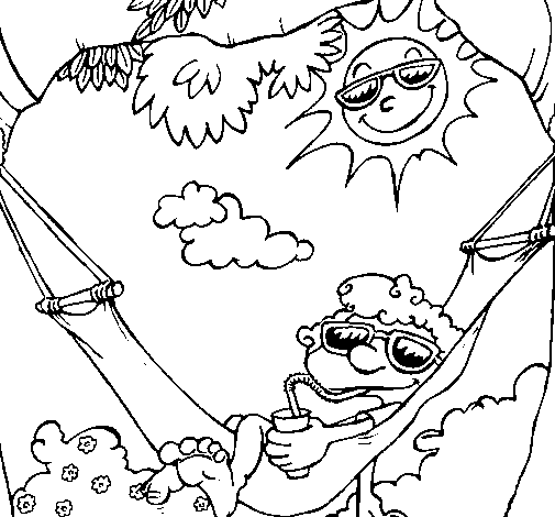 Dibujo de hamaca para colorear