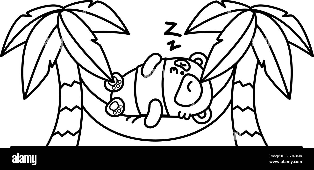 Durmiendo en hamaca imãgen vectorial de stock