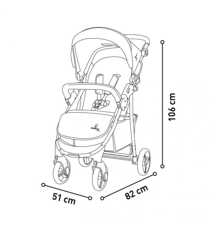 Silla de paseo amãrica onix amplia y resistente