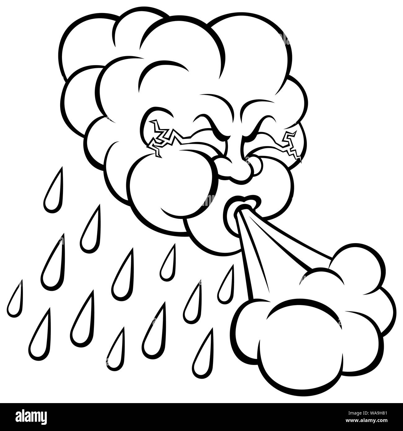 Storm cloud line art stock vector image art