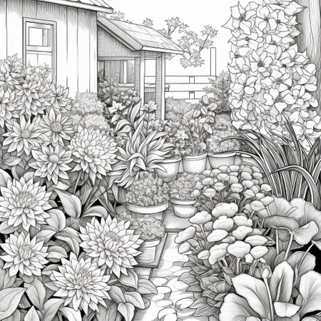 Dibujo de un jardin imãgen y fotos