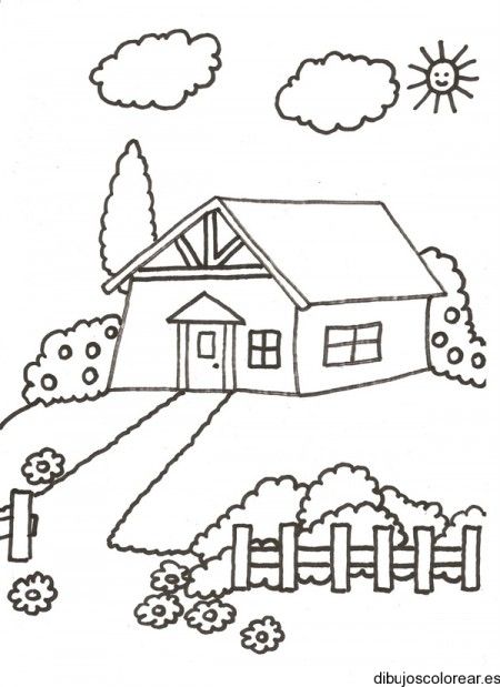 Dibujo de una casa con jardãn manualidad artanãas navideãas dibujos