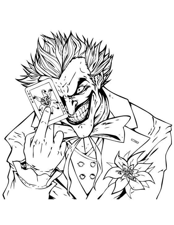 Joker holding a card loring page avengers loring pages avengers loring superhero loring pages