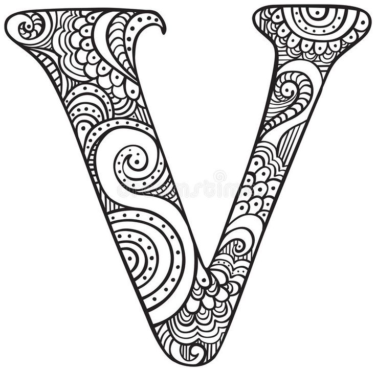 Illustrated letter v stock illustration letra v letras para imprimir manos dibujo