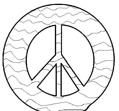 Dibujo de sãmbolo de la paz para colorear