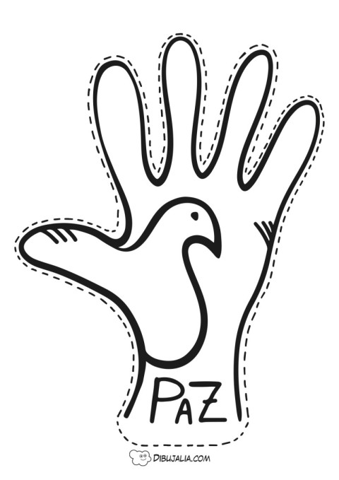 Mano por la paz recortable