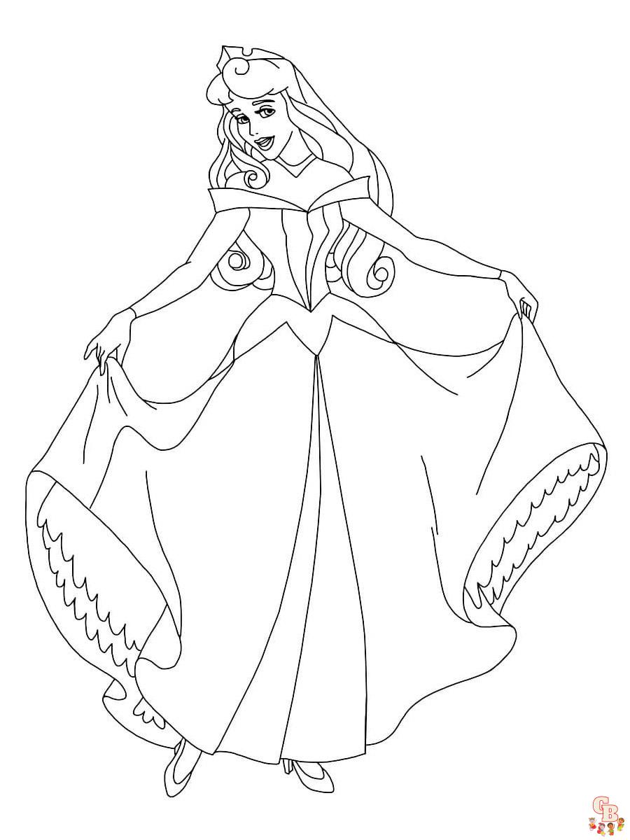 Free printable princes aurora coloring pages for kids