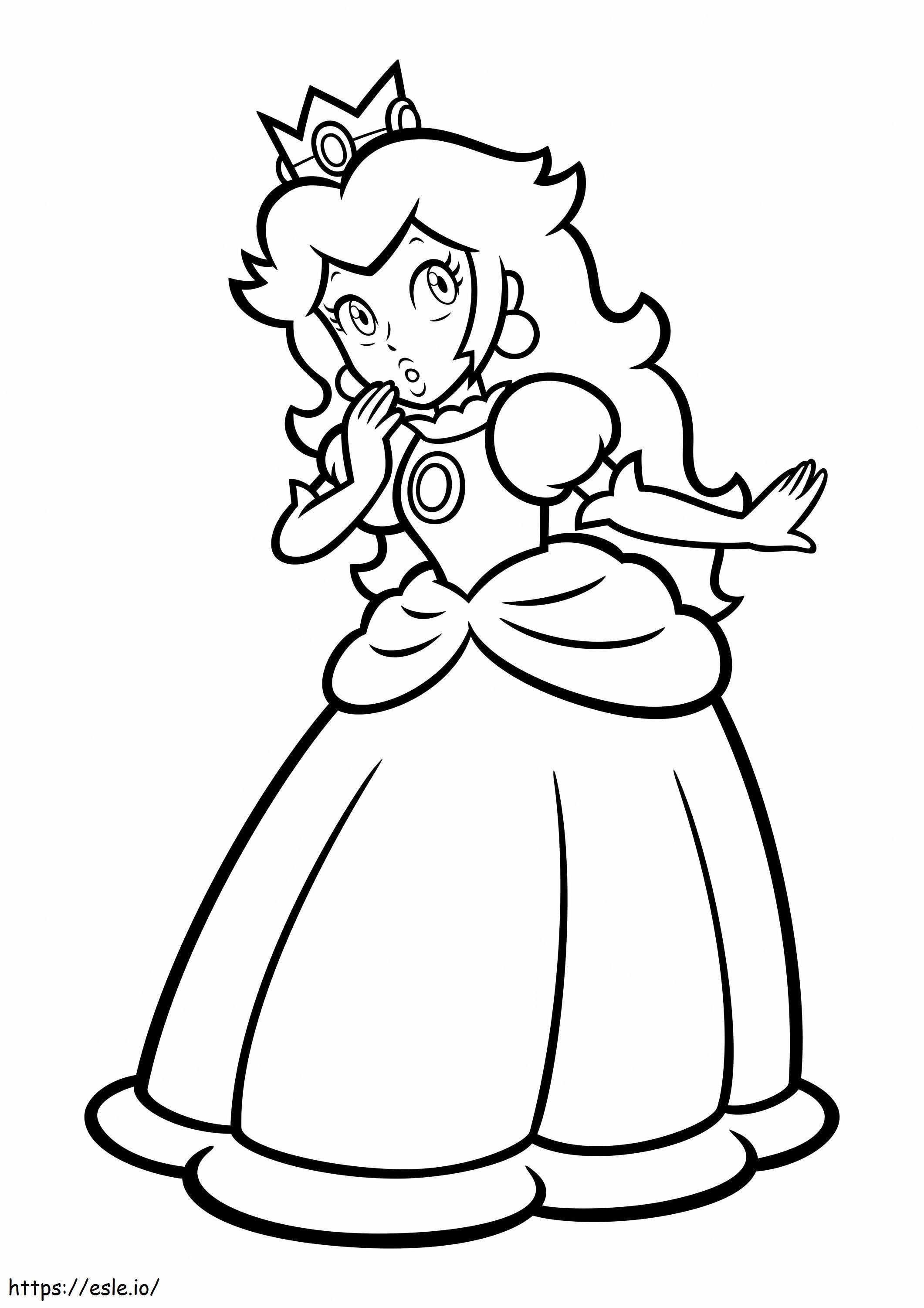 La princesa peach se sorprende escalada para colorear