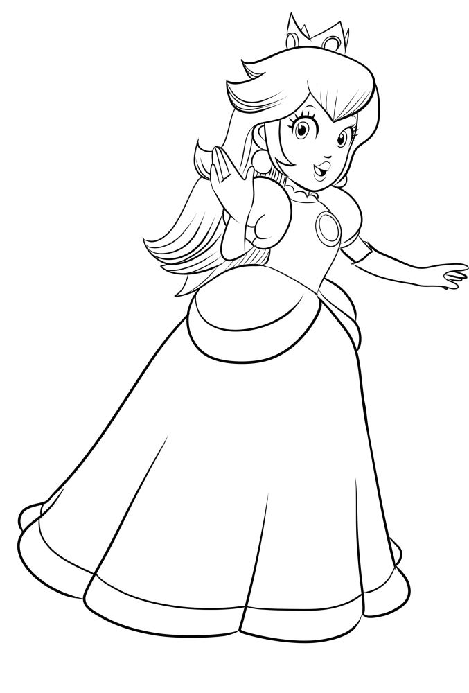 Princess peach coloring page