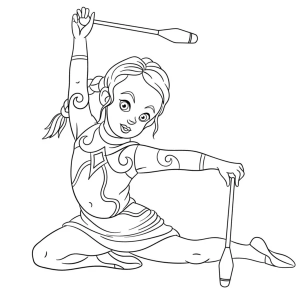 Pãgina para colorear con limpiador de limpieza de casa chica vector de stock por sybirko