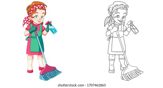 Imãgenes fotos de stock objetos en d y vectores sobre cartoon cleaning lady