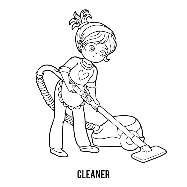 Premium vector coloring book for children cleaner
