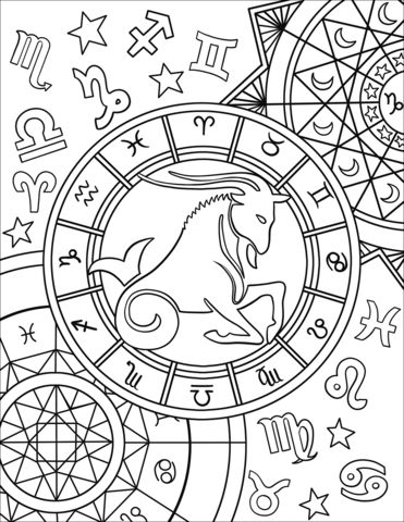 Capricorn zodiac sign coloring page coloring pages zodiac signs colors printable coloring pages