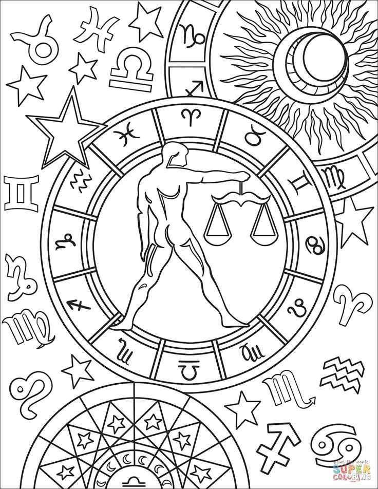 Zodiac coloring pages