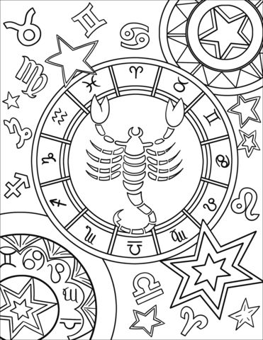 Signo del zodiaco escorpio dibujo para colorear escorpio dibujo pãginas para colorear lindas pãginas para colorear para imprimir gratis