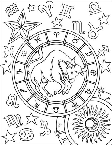Signo del zodiaco tauro dibujo para colorear signo del zodiaco tauro pãginas para colorear imprimibl para adultos pãginas para colorear para imprimir gratis