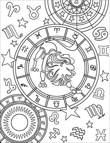 Signo del zodiaco leo dibujo pa colore leo signo zodiaco pãginas pa colore pa imprimir gratis dibujos pa colore adultos