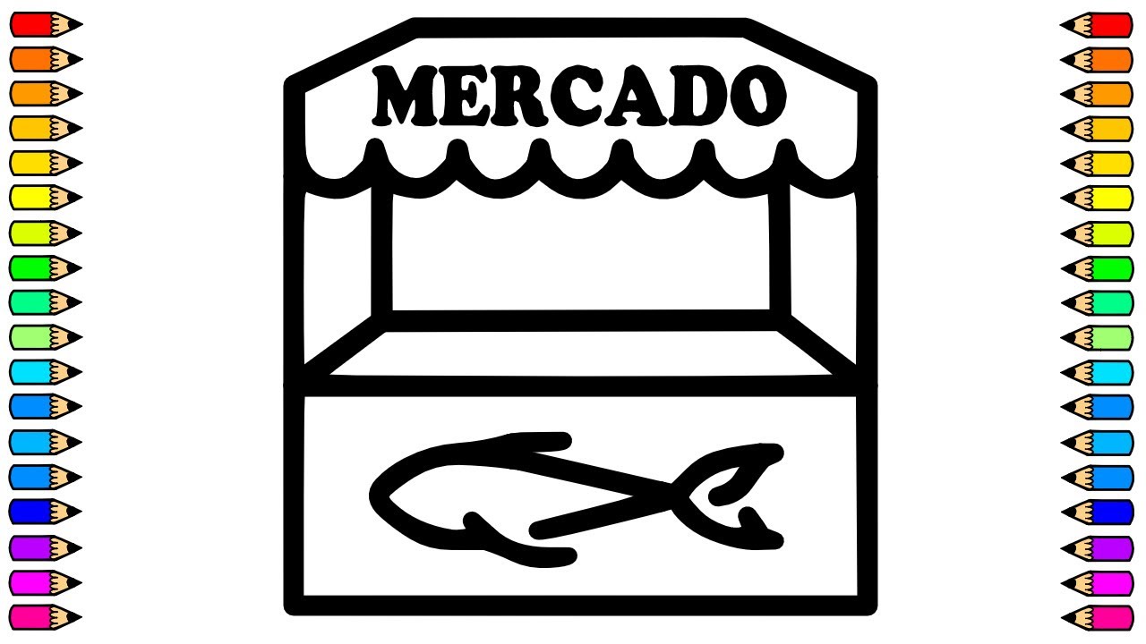 Cãmo dibujar un mercado de alimentos dibujamos mercado de alimentos paso a paso