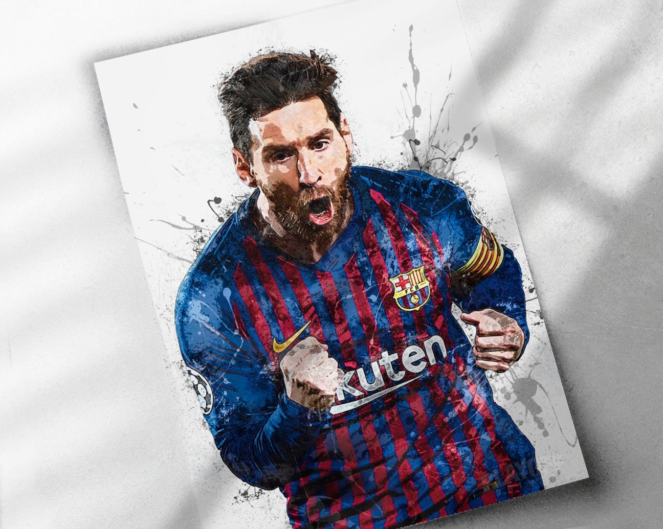 Lionel messi poster canvas print sports framed print soccer poster decor man cave gift wall decor wrap argentina la liga barcelona