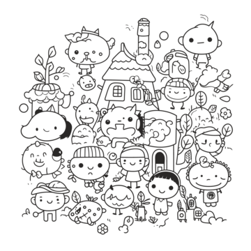 Kawaii coloring page png transparent images free download vector files