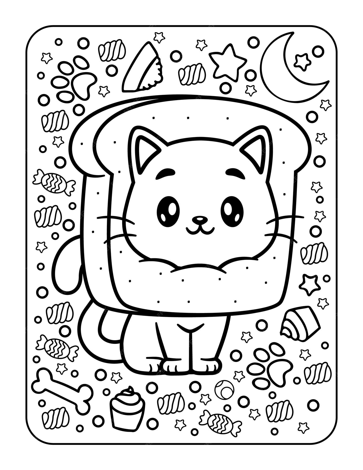 Premium vector kawaii coloring page for kids