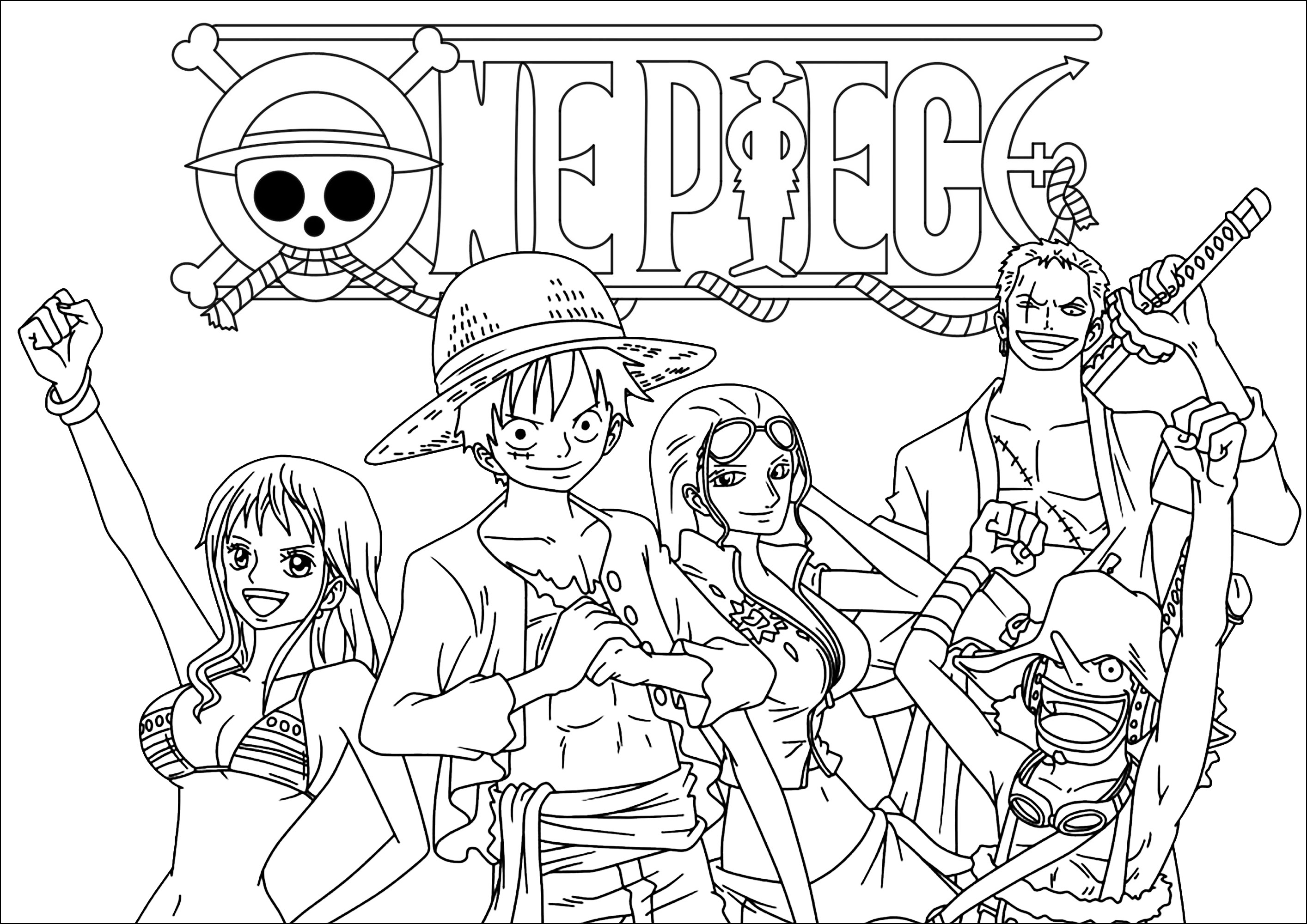 One piece characters and logo