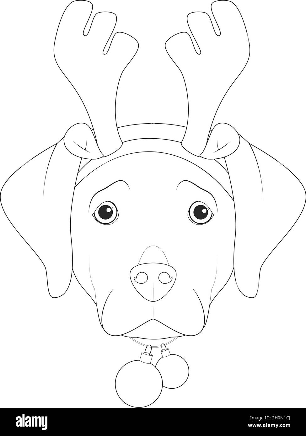 Labrador retriever cartoon coloring book imãgen recortadas de stock
