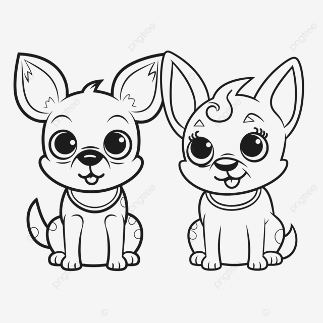 Dibujo de dos pequeãos perros dibujos animados para colorear pãginas sobre fondo blanco bozar vector png dibujos dibujo del coche dibujo de dibujos animados dibujo de perro png y vector para dcargar